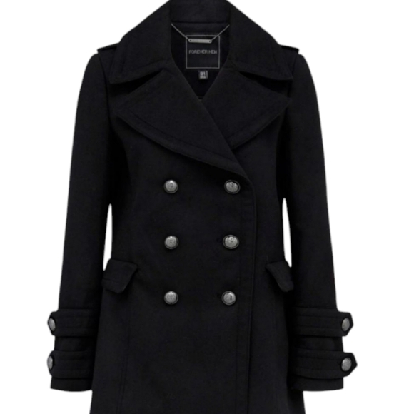 Juicy Girl wool blend jacket double breasted notched collar, buckle cuffs  M - Picture 3 of 11